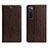 Leather Case Stands Flip Cover L01 Holder for Huawei Nova 7 5G Brown