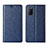 Leather Case Stands Flip Cover L01 Holder for Oppo A52 Blue