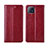 Leather Case Stands Flip Cover L01 Holder for Oppo A73 5G Red Wine