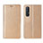 Leather Case Stands Flip Cover L01 Holder for Oppo Reno3 Pro Gold