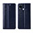 Leather Case Stands Flip Cover L01 Holder for Realme C15 Navy Blue