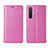 Leather Case Stands Flip Cover L01 Holder for Realme X50t 5G Pink