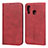 Leather Case Stands Flip Cover L01 Holder for Samsung Galaxy A40 Red