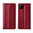 Leather Case Stands Flip Cover L01 Holder for Samsung Galaxy A42 5G Red Wine