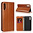 Leather Case Stands Flip Cover L01 Holder for Samsung Galaxy A50S Orange