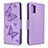 Leather Case Stands Flip Cover L01 Holder for Samsung Galaxy A51 5G Purple