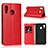 Leather Case Stands Flip Cover L01 Holder for Samsung Galaxy M10S Red