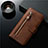 Leather Case Stands Flip Cover L01 Holder for Samsung Galaxy S20 5G Brown