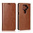 Leather Case Stands Flip Cover L01 Holder for Sharp AQUOS Sense4 Plus Light Brown