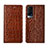 Leather Case Stands Flip Cover L01 Holder for Vivo X60T 5G Light Brown