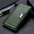 Leather Case Stands Flip Cover L01 Holder for Xiaomi Redmi 9i Green