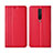 Leather Case Stands Flip Cover L01 Holder for Xiaomi Redmi K30 4G Red