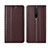 Leather Case Stands Flip Cover L01 Holder for Xiaomi Redmi K30i 5G Brown