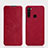 Leather Case Stands Flip Cover L01 Holder for Xiaomi Redmi Note 8 (2021) Red