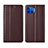 Leather Case Stands Flip Cover L02 Holder for Motorola Moto One 5G Brown