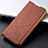 Leather Case Stands Flip Cover L02 Holder for Oppo A52 Brown