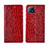 Leather Case Stands Flip Cover L02 Holder for Oppo A53 5G Red