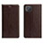 Leather Case Stands Flip Cover L02 Holder for Oppo A92s 5G Brown