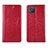 Leather Case Stands Flip Cover L02 Holder for Oppo A92s 5G Red