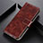 Leather Case Stands Flip Cover L02 Holder for Oppo F17 Pro Brown