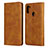 Leather Case Stands Flip Cover L02 Holder for Samsung Galaxy A11 Light Brown