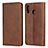 Leather Case Stands Flip Cover L02 Holder for Samsung Galaxy A20 Brown