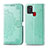 Leather Case Stands Flip Cover L02 Holder for Samsung Galaxy A21s Green