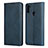 Leather Case Stands Flip Cover L02 Holder for Samsung Galaxy M11 Blue