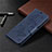 Leather Case Stands Flip Cover L02 Holder for Samsung Galaxy M12 Blue