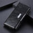 Leather Case Stands Flip Cover L02 Holder for Sony Xperia 5 II Black