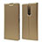 Leather Case Stands Flip Cover L02 Holder for Sony Xperia XZ4 Gold