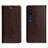 Leather Case Stands Flip Cover L02 Holder for Xiaomi Mi 10 Brown