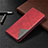 Leather Case Stands Flip Cover L02 Holder for Xiaomi POCO C3 Red
