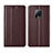 Leather Case Stands Flip Cover L02 Holder for Xiaomi Redmi 10X 5G Brown