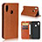 Leather Case Stands Flip Cover L03 for Huawei Honor 10 Lite Brown