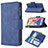 Leather Case Stands Flip Cover L03 Holder for Apple iPhone 13 Pro Blue