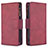 Leather Case Stands Flip Cover L03 Holder for Apple iPhone 13 Pro Red Wine