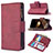 Leather Case Stands Flip Cover L03 Holder for Apple iPhone 14 Pro Red Wine