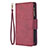 Leather Case Stands Flip Cover L03 Holder for Apple iPhone 14 Pro Red Wine