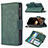 Leather Case Stands Flip Cover L03 Holder for Apple iPhone 15 Pro Green