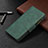 Leather Case Stands Flip Cover L03 Holder for Apple iPhone 15 Pro Green