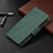 Leather Case Stands Flip Cover L03 Holder for Apple iPhone 15 Pro Green