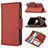 Leather Case Stands Flip Cover L03 Holder for Apple iPhone 15 Pro Max Brown