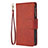 Leather Case Stands Flip Cover L03 Holder for Apple iPhone 15 Pro Max Brown