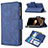 Leather Case Stands Flip Cover L03 Holder for Apple iPhone 16 Pro Max Blue