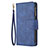 Leather Case Stands Flip Cover L03 Holder for Apple iPhone 16 Pro Max Blue