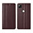 Leather Case Stands Flip Cover L03 Holder for Google Pixel 4a Brown