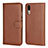 Leather Case Stands Flip Cover L03 Holder for Huawei P20 Brown