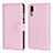 Leather Case Stands Flip Cover L03 Holder for Huawei P20 Pink