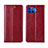 Leather Case Stands Flip Cover L03 Holder for Motorola Moto G 5G Plus Red Wine